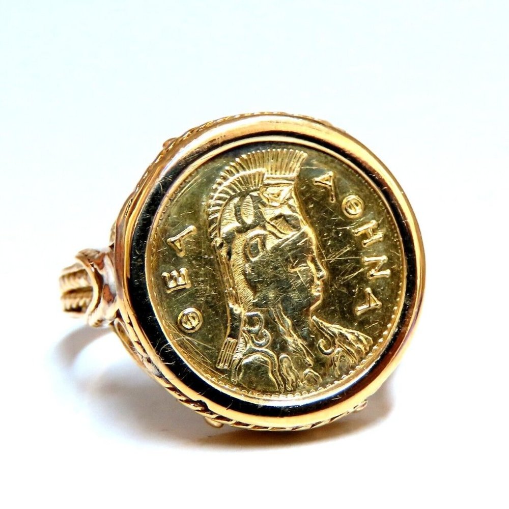 Turkey coin 18kt Gold ring intricate